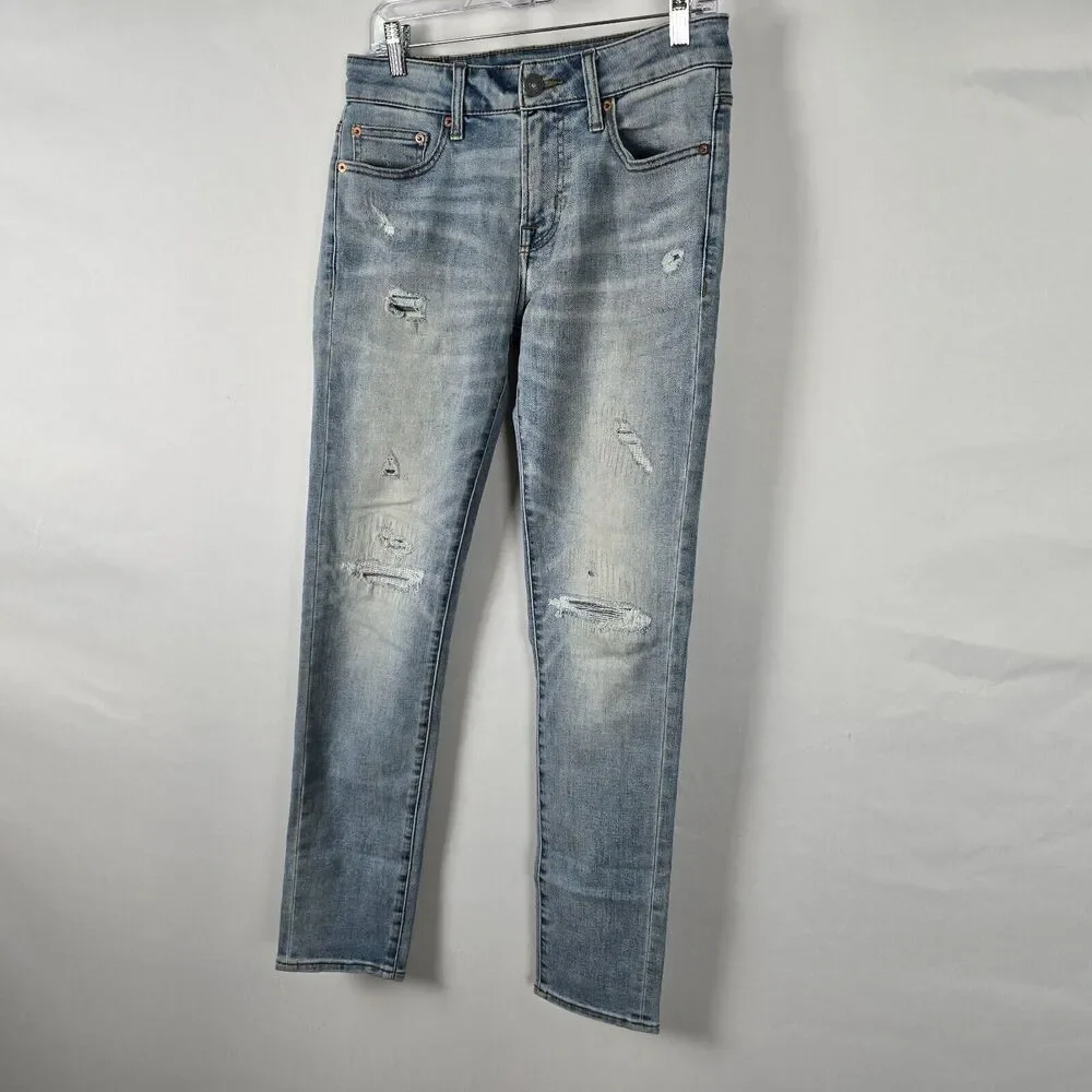 American Eagle Jeans Men's 30 x 32 Blue Skinny Distressed Next Level AirFlex